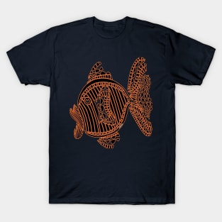 Orange and black coral fish fish color T-Shirt